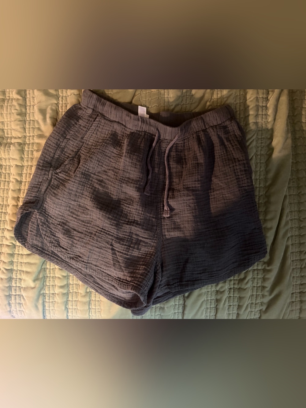 Women’s Dark Gray Cotton Muslin Shorts - stars above (Target)